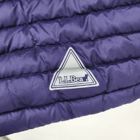 LL Bean Girl’s XL Blue & Pink 650 Goose Down Packable Downtek Puffer Coat - Picture 7 of 9